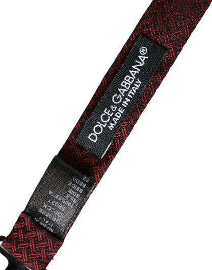 Чоловіча краватка-метелик Dolce &amp; Gabbana Red Silk Fantasy з регульованою шиєю