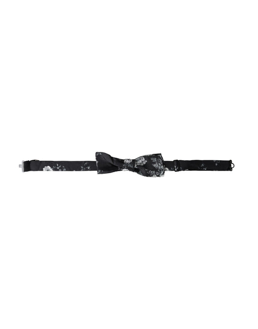 Чоловіча краватка-метелик Dolce &amp; Gabbana Black Floral Fantasy з регульованою шиєю