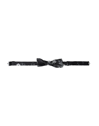 Чоловіча краватка-метелик Dolce &amp; Gabbana Black Floral Fantasy з регульованою шиєю
