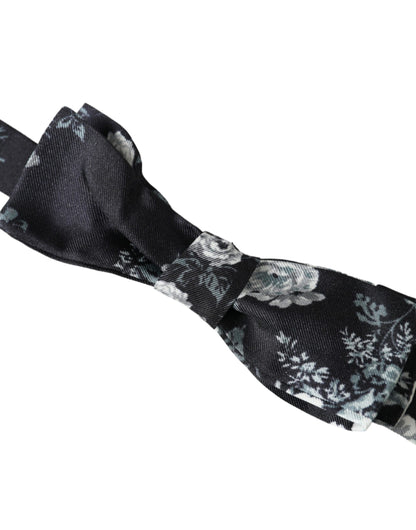 Чоловіча краватка-метелик Dolce &amp; Gabbana Black Floral Fantasy з регульованою шиєю
