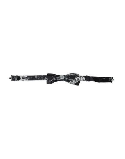 Чоловіча краватка-метелик Dolce &amp; Gabbana Black Floral Fantasy з регульованою шиєю