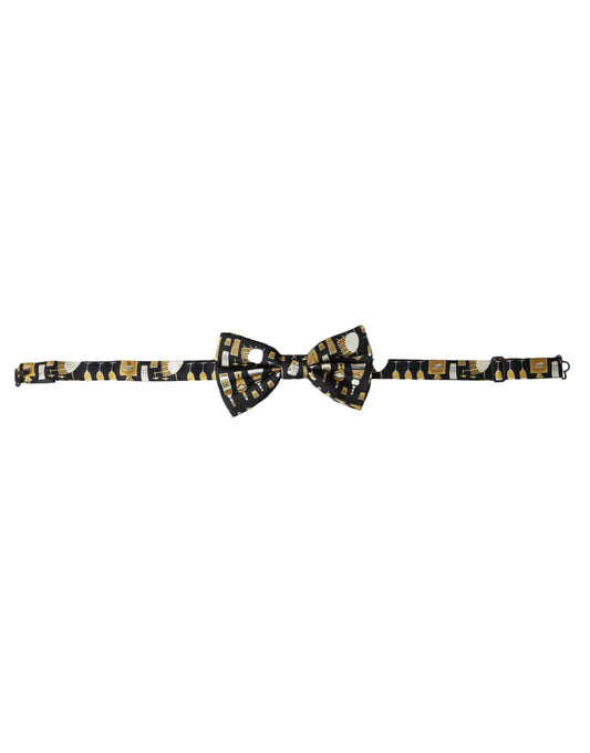 Чоловіча краватка-метелик Dolce &amp; Gabbana Black Silk Cocktail з регульованою шиєю