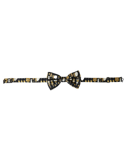 Чоловіча краватка-метелик Dolce &amp; Gabbana Black Silk Cocktail з регульованою шиєю