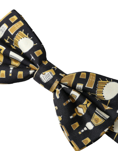 Чоловіча краватка-метелик Dolce &amp; Gabbana Black Silk Cocktail з регульованою шиєю