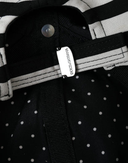 Бейсболка Dolce &amp; Gabbana Black White Stripe Amore Heart Applique