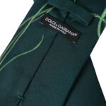 Регульована чоловіча краватка зі 100% шовку Dolce &amp; Gabbana із зеленим принтом