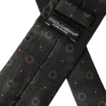 Dolce &amp; Gabbana Dark Grey 100% Silk Fantasy Регульована чоловіча краватка