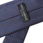 Dolce &amp; Gabbana темно-синя шовкова регульована чоловіча краватка з малюнком