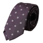 Регульована чоловіча краватка Dolce &amp; Gabbana Purple зі 100% шовку в горошок