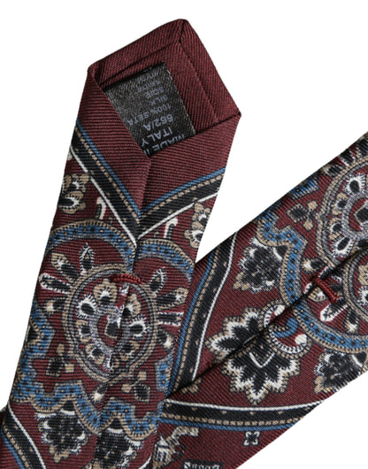 Регульована чоловіча краватка зі 100% шовку Dolce &amp; Gabbana Bordeaux