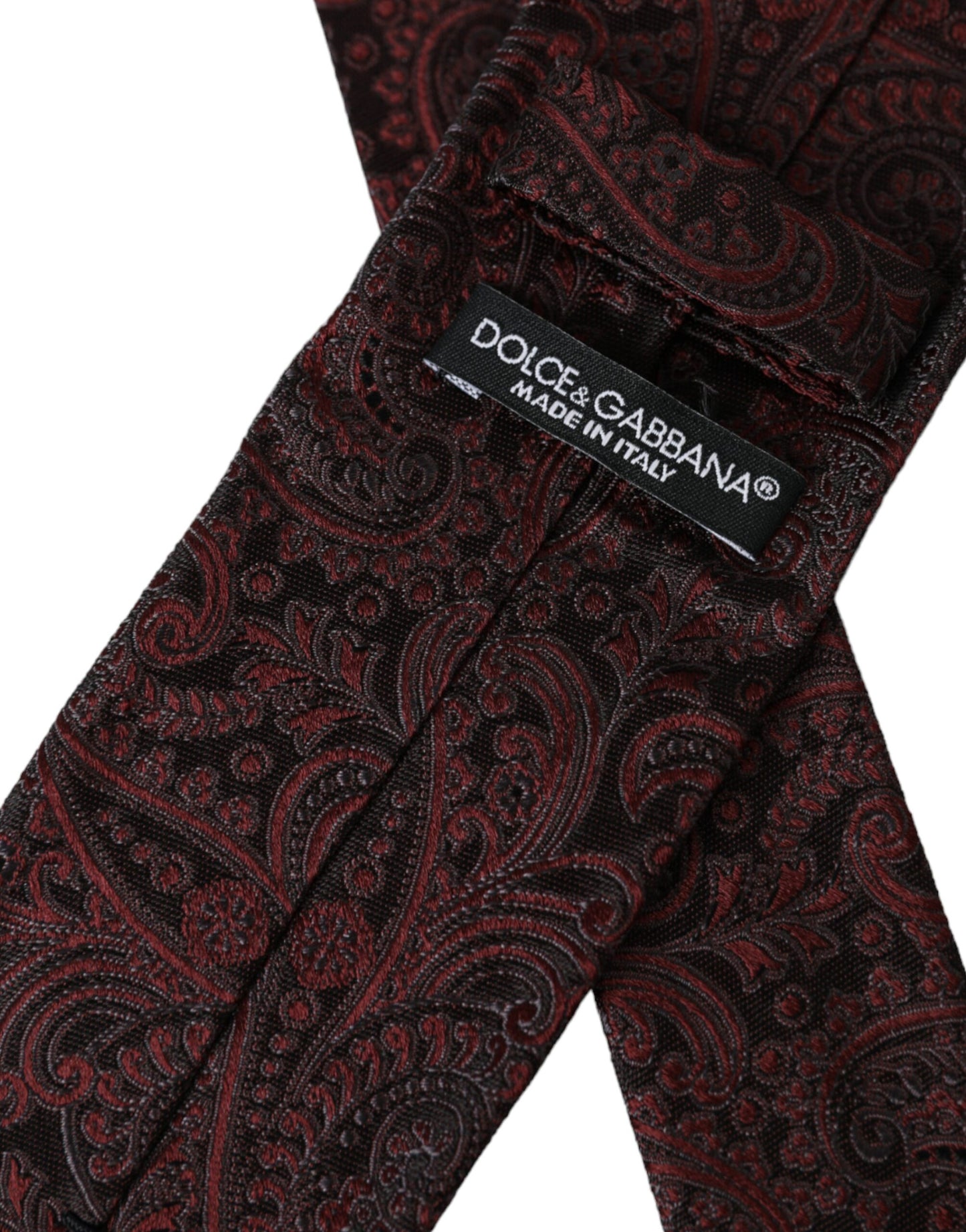 Шовкова регульована чоловіча краватка з малюнком Dolce &amp; Gabbana Bordeaux