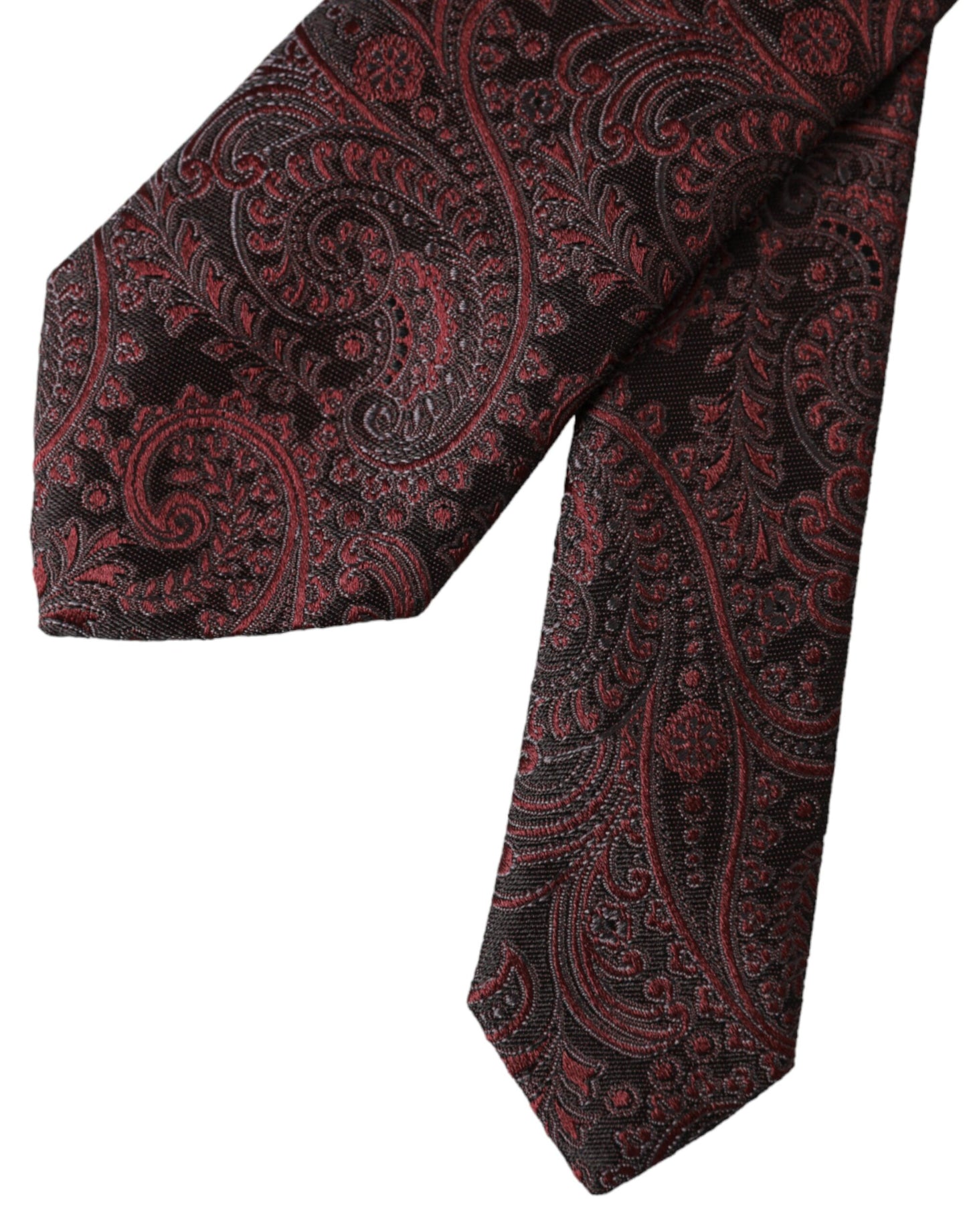 Шовкова регульована чоловіча краватка з малюнком Dolce &amp; Gabbana Bordeaux