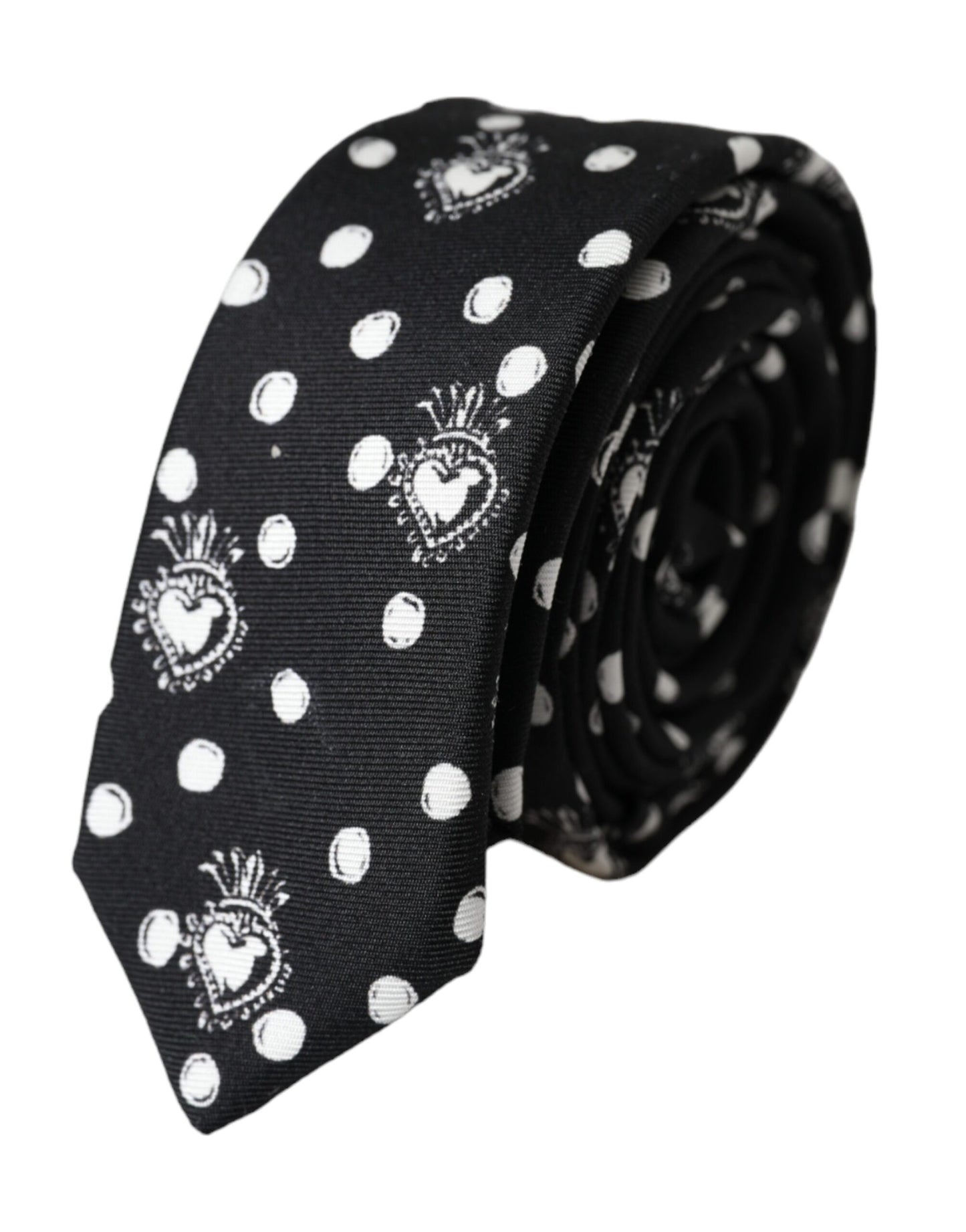 Регульована краватка Dolce &amp; Gabbana Black Heart Polka Dot