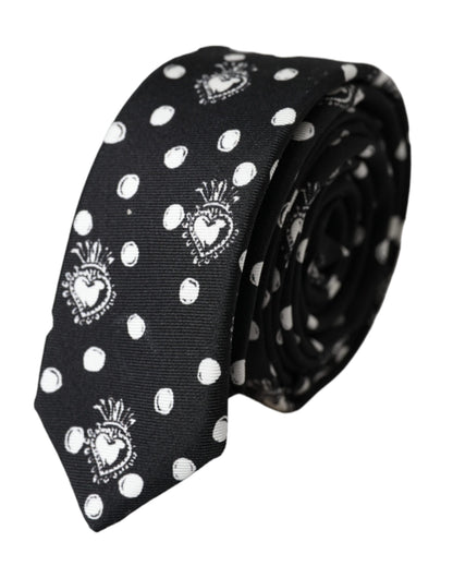 Регульована краватка Dolce &amp; Gabbana Black Heart Polka Dot