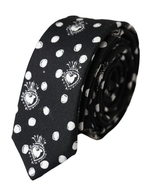 Регульована краватка Dolce &amp; Gabbana Black Heart Polka Dot