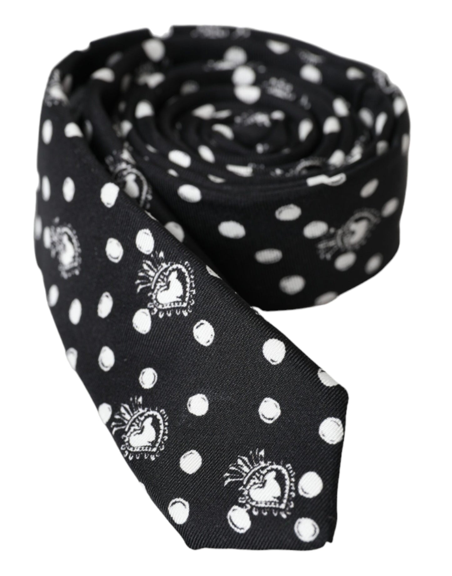 Регульована краватка Dolce &amp; Gabbana Black Heart Polka Dot
