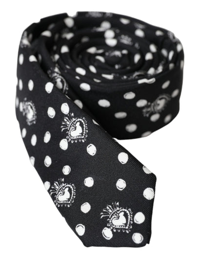 Регульована краватка Dolce &amp; Gabbana Black Heart Polka Dot