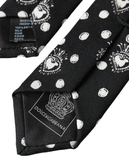 Регульована краватка Dolce &amp; Gabbana Black Heart Polka Dot