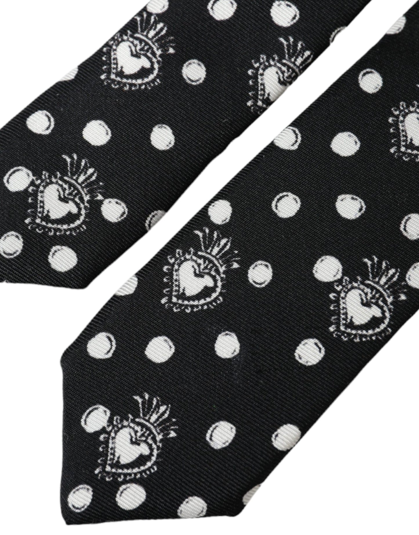 Регульована краватка Dolce &amp; Gabbana Black Heart Polka Dot