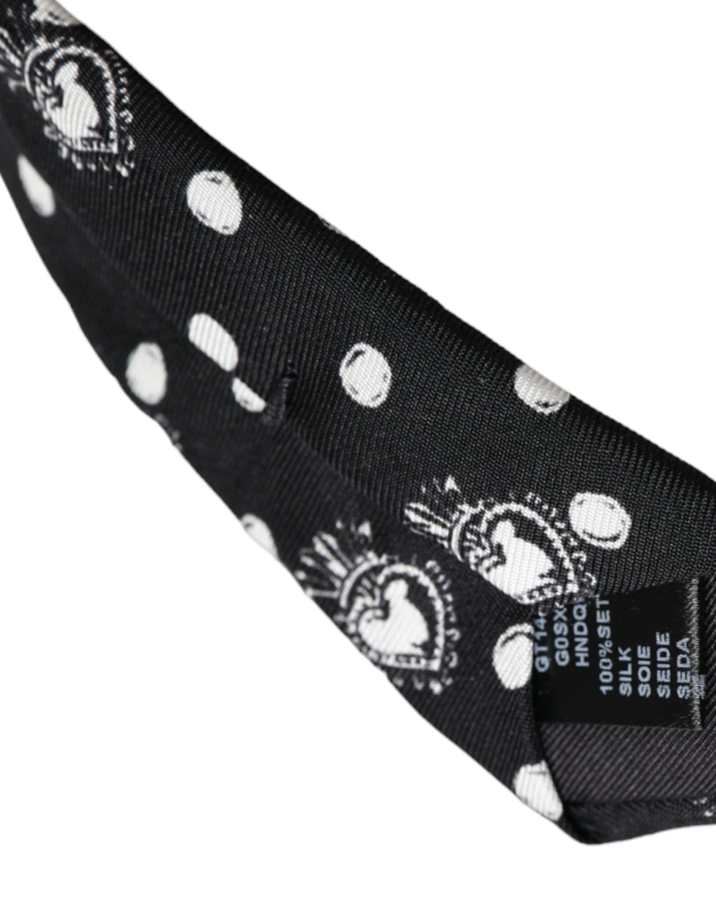 Регульована краватка Dolce &amp; Gabbana Black Heart Polka Dot