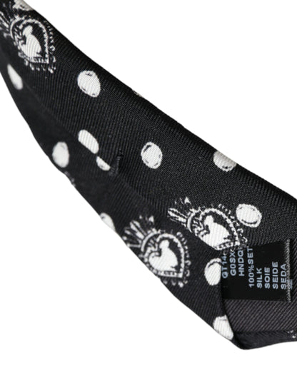 Регульована краватка Dolce &amp; Gabbana Black Heart Polka Dot