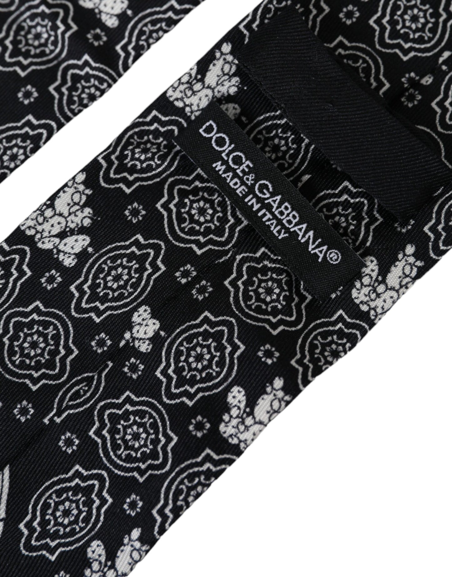 Регульована краватка зі 100% шовку Dolce &amp; Gabbana з чорним малюнком