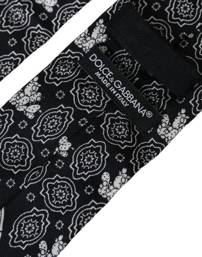 Регульована краватка зі 100% шовку Dolce &amp; Gabbana з чорним малюнком