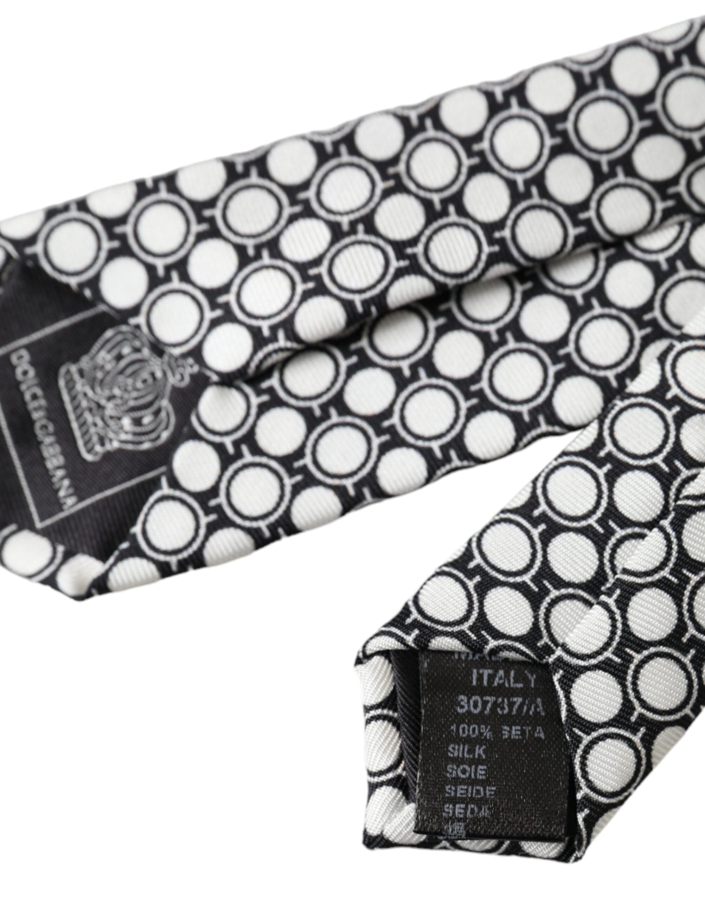 Регульована краватка зі 100% шовку Dolce &amp; Gabbana White Circles