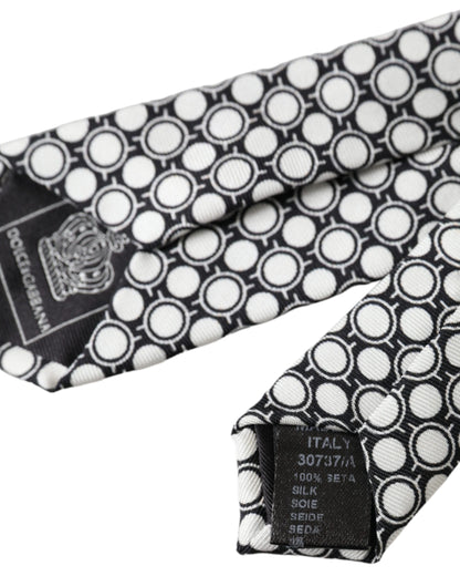 Регульована краватка зі 100% шовку Dolce &amp; Gabbana White Circles