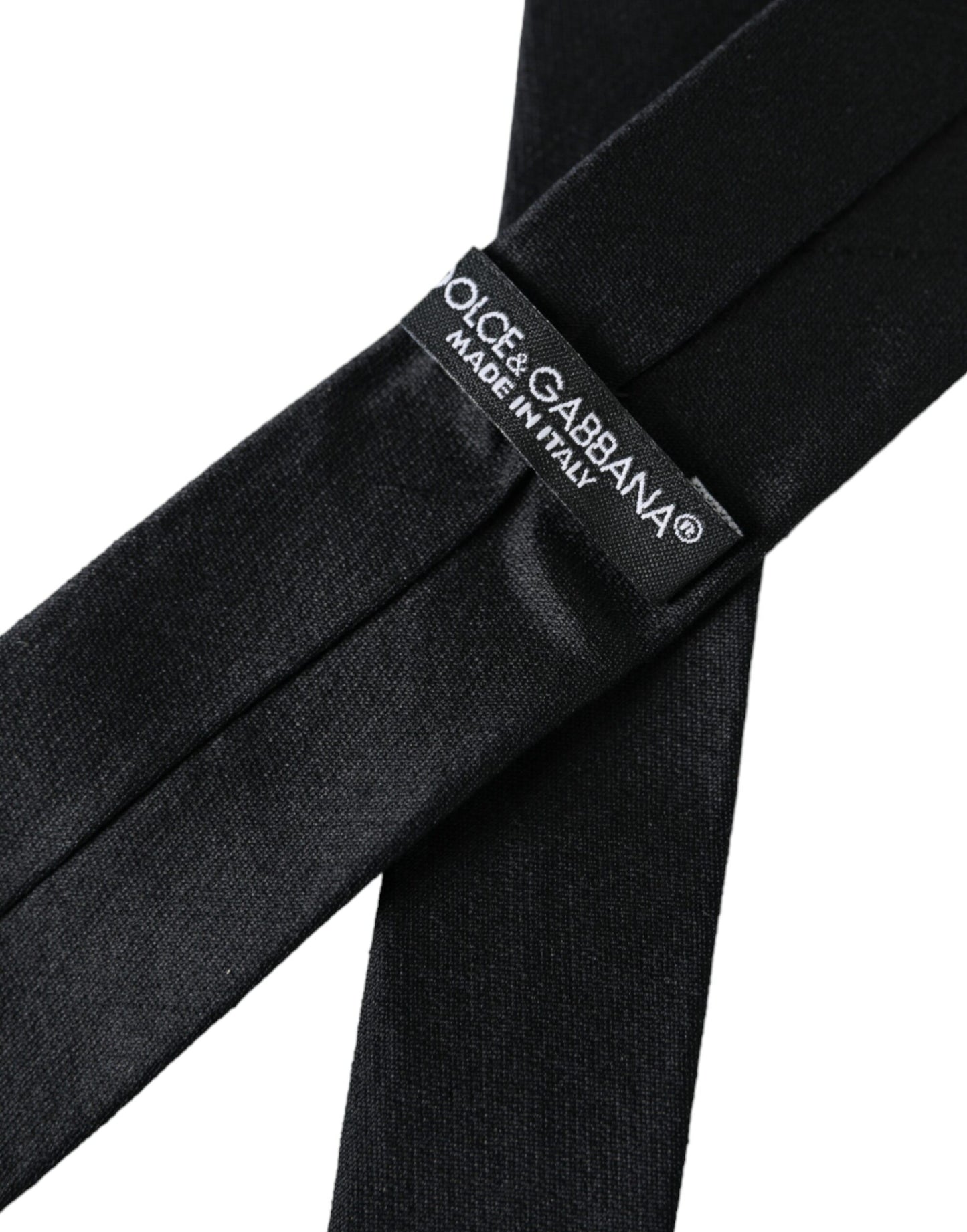 Dolce &amp; Gabbana Чорна суцільна 100% шовкова регульована краватка