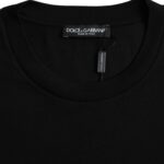Чорна бавовняна футболка Dolce &amp; Gabbana з круглим вирізом і короткими рукавами