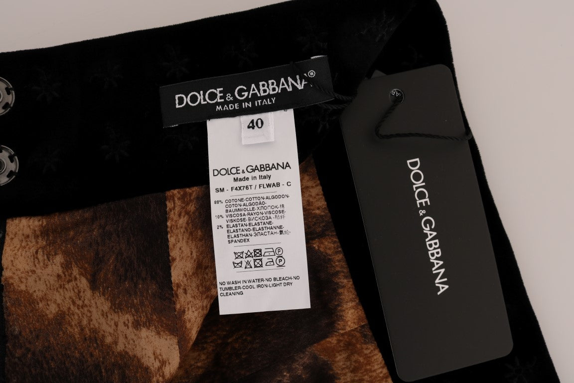 Барокова вишита оксамитова спідниця-олівець Dolce &amp; Gabbana