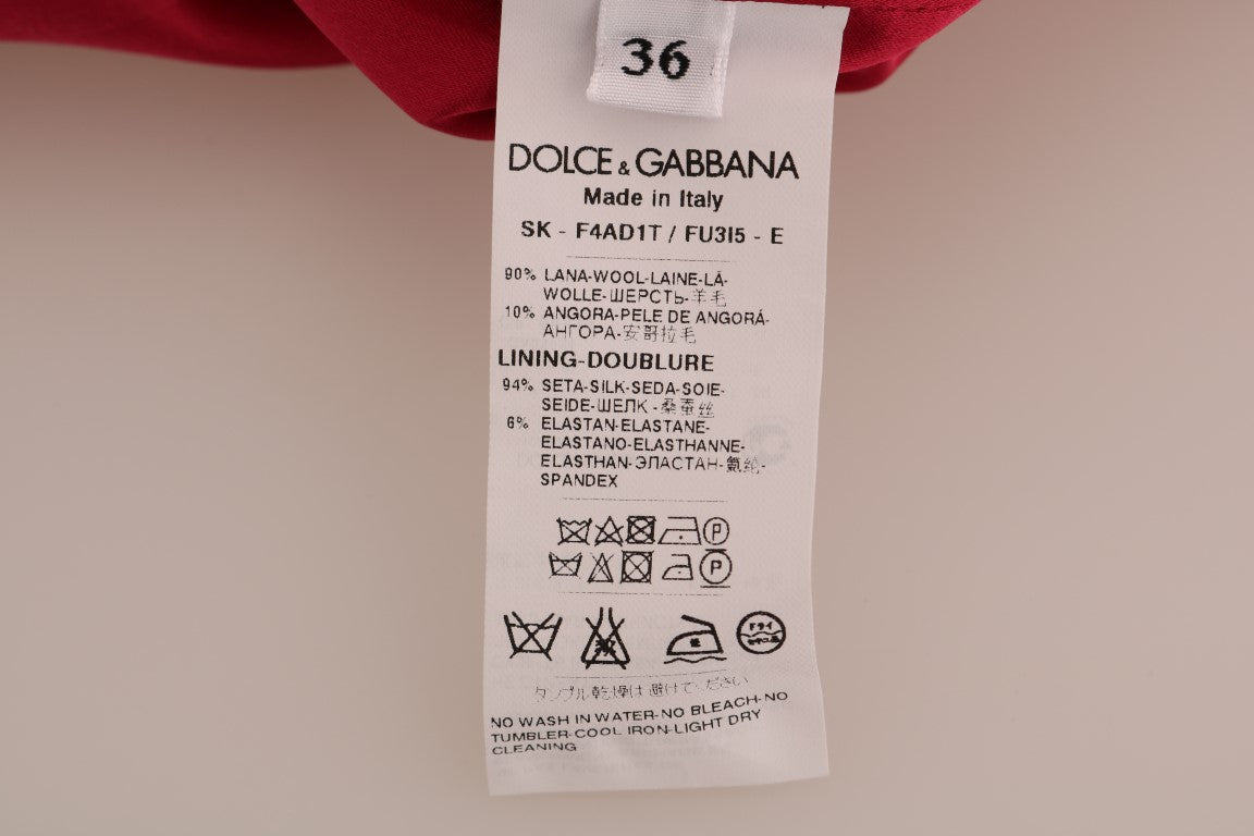 Елегантна рожева вовняна спідниця А-силуету Dolce &amp; Gabbana до коліна