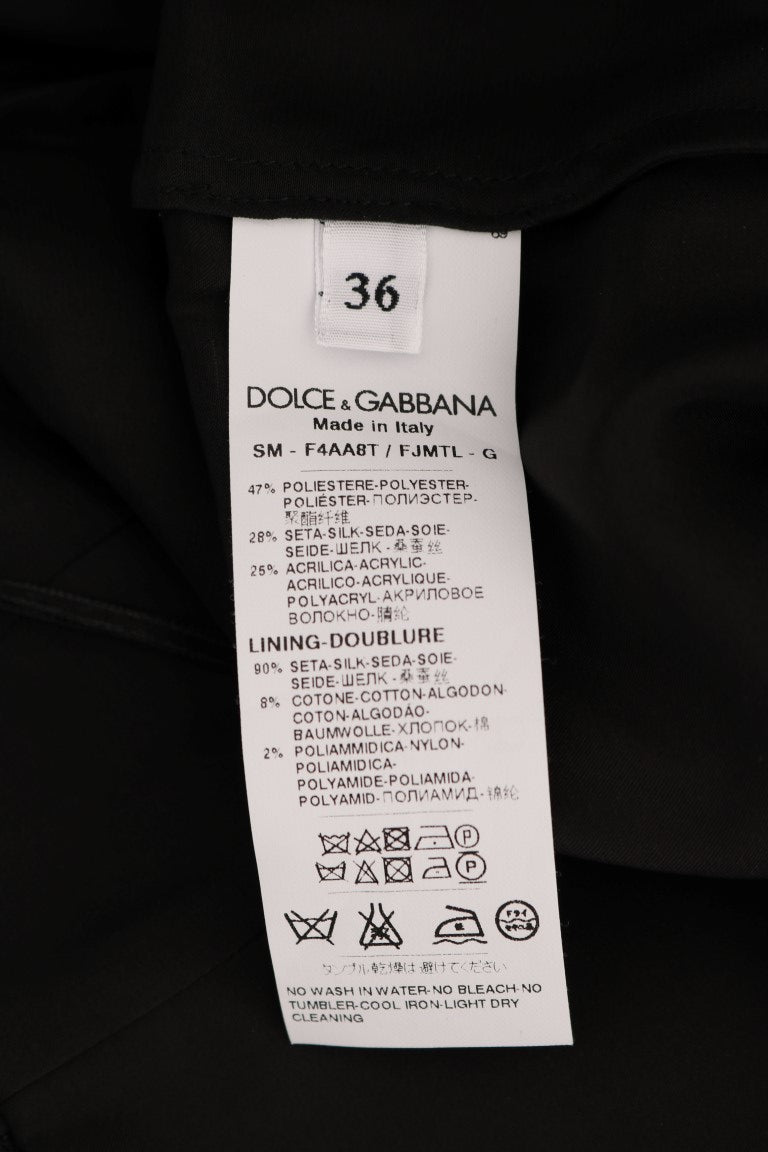 Елегантна чорна жакардова спідниця А-силуету з квітковим принтом Dolce &amp; Gabbana
