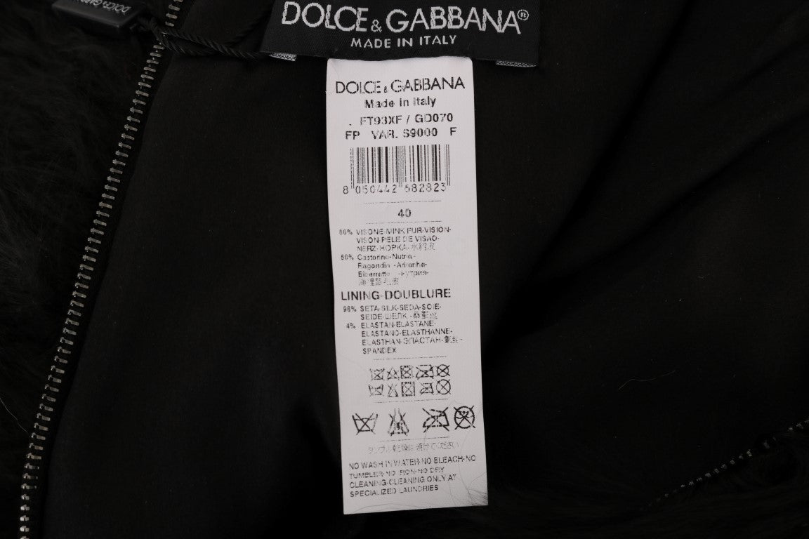 Вишукані міні-шорти з хутра чорної норки Dolce &amp; Gabbana