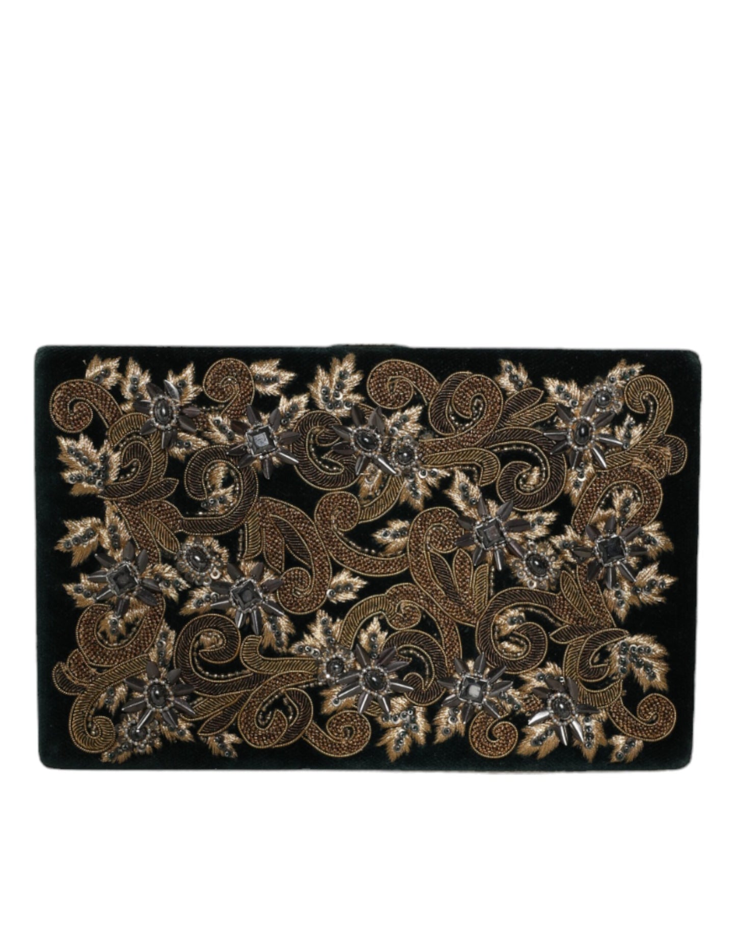 Вечірня сумочка-гаманець Dolce &amp; Gabbana Black Velvet Gold Frame