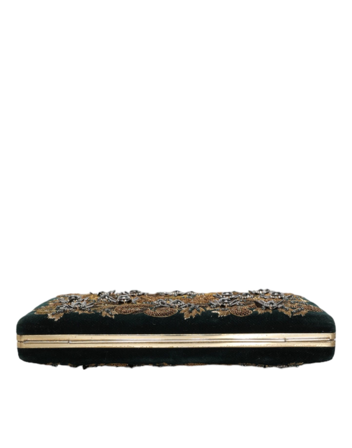 Вечірня сумочка-гаманець Dolce &amp; Gabbana Black Velvet Gold Frame