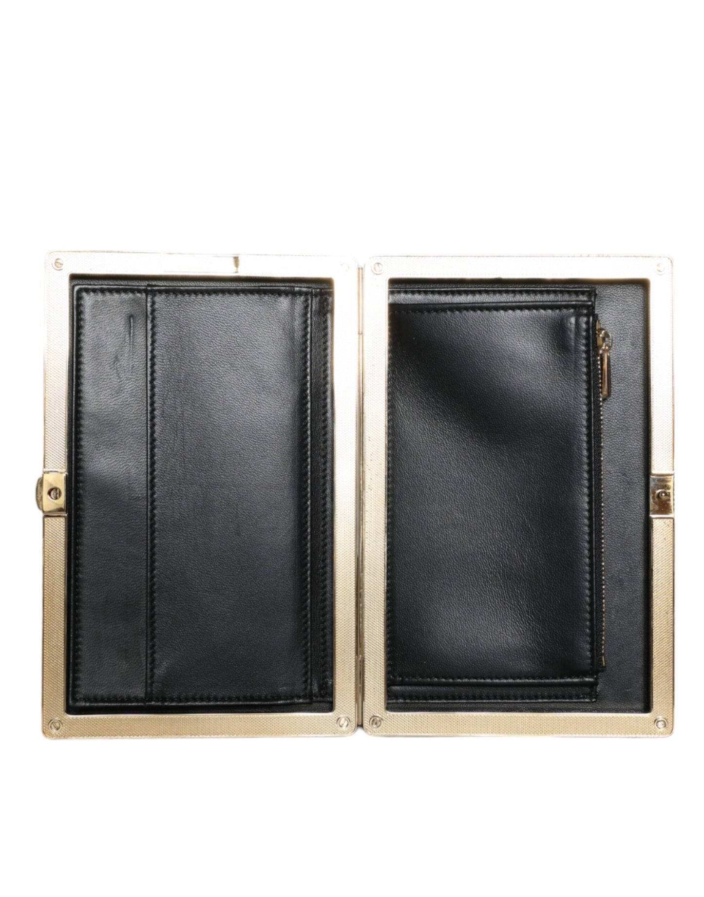 Вечірня сумочка-гаманець Dolce &amp; Gabbana Black Velvet Gold Frame