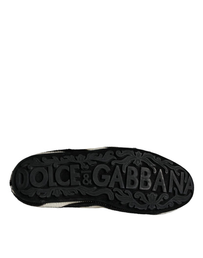 Чоловіче взуття Dolce &amp; Gabbana. Чорно-білі лофери з телячого хутра
