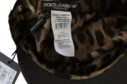 Чорна шкіряна кришталева кришка Dolce &amp; Gabbana із золотою стрічкою