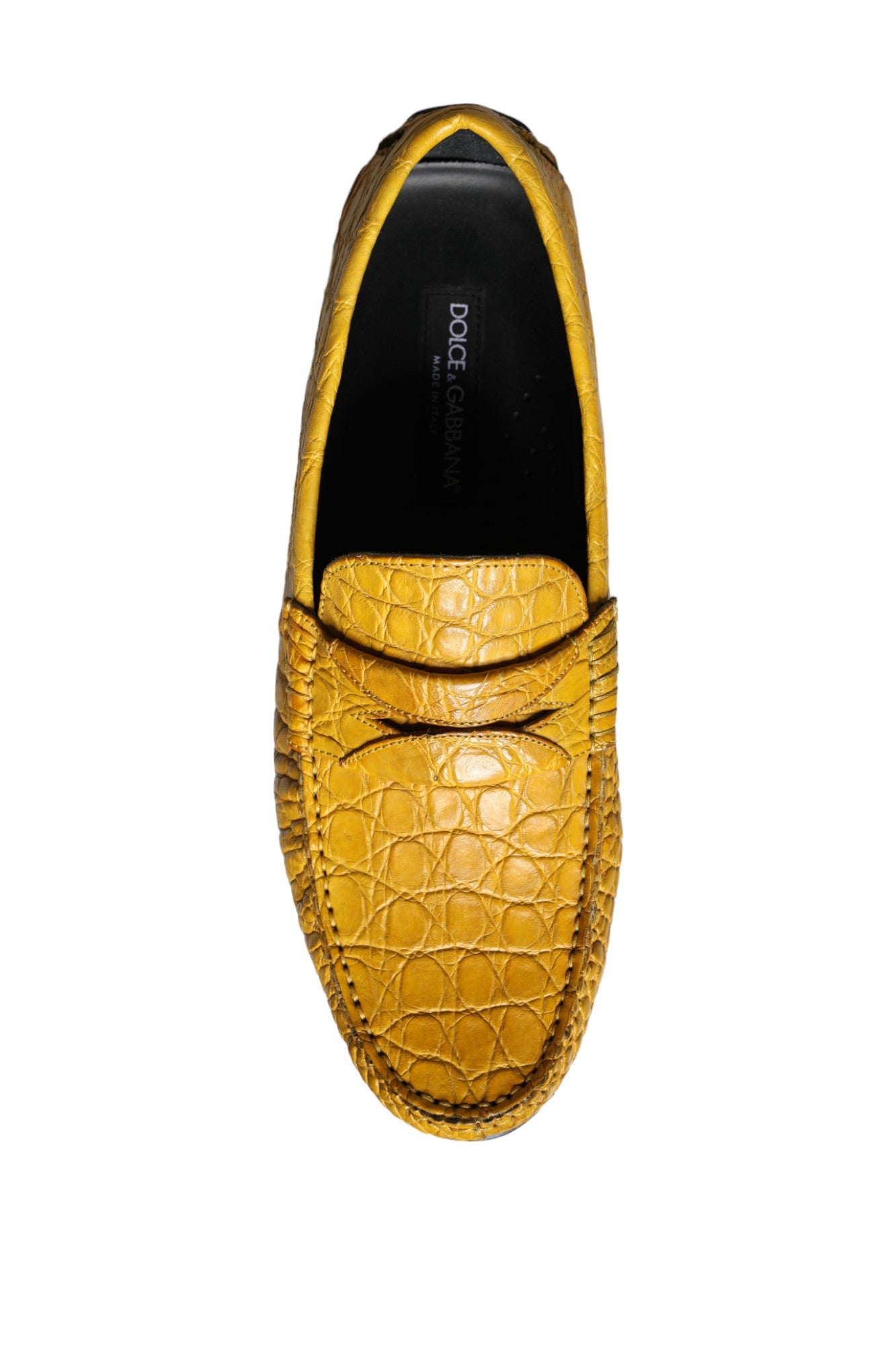 Жовті шкіряні лофери Dolce &amp; Gabbana