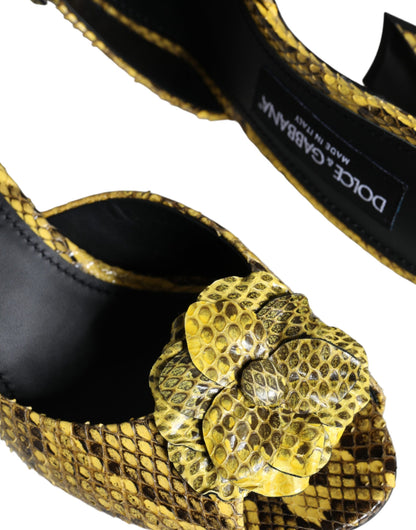 Жовті шкіряні туфлі на високих підборах Dolce &amp; Gabbana