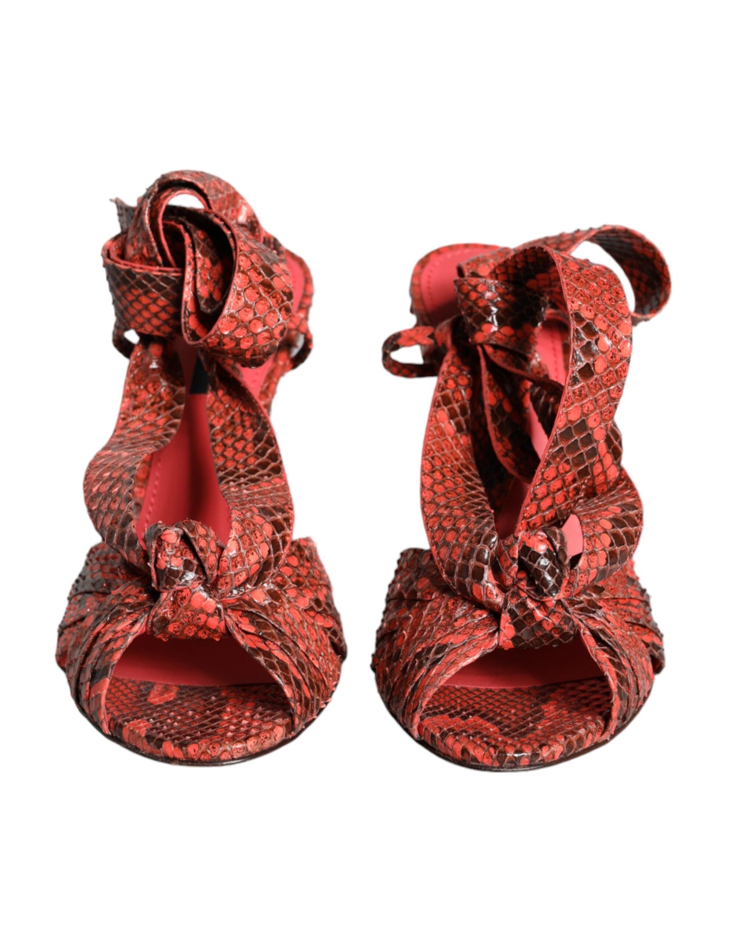 Dolce &amp; Gabbana Coral Exotic Leather Heels Босоніжки