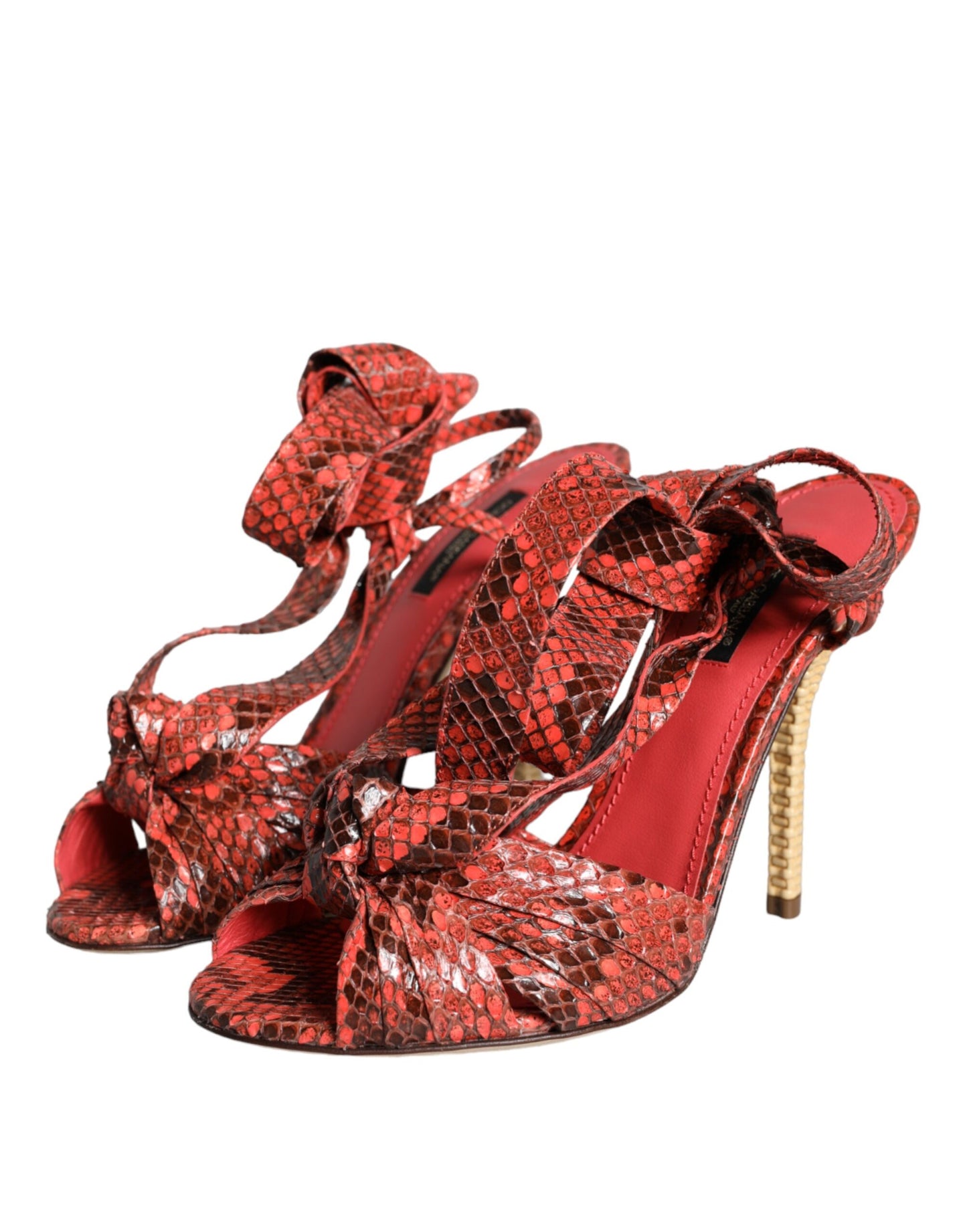 Dolce &amp; Gabbana Coral Exotic Leather Heels Босоніжки