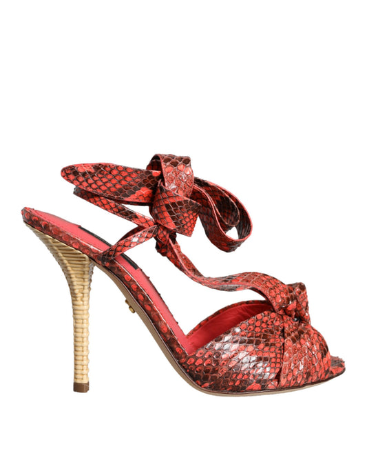 Dolce &amp; Gabbana Coral Exotic Leather Heels Босоніжки
