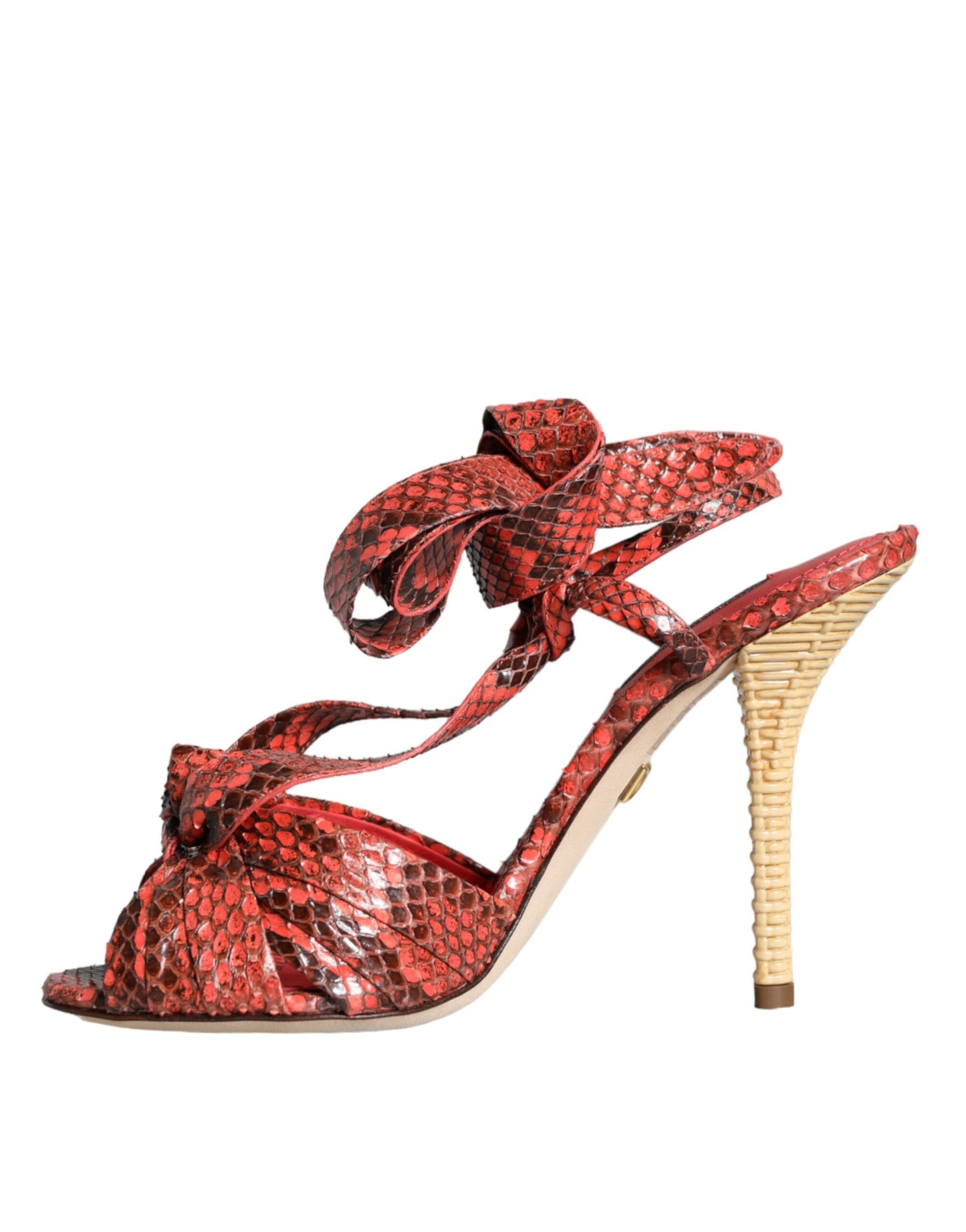Dolce &amp; Gabbana Coral Exotic Leather Heels Босоніжки