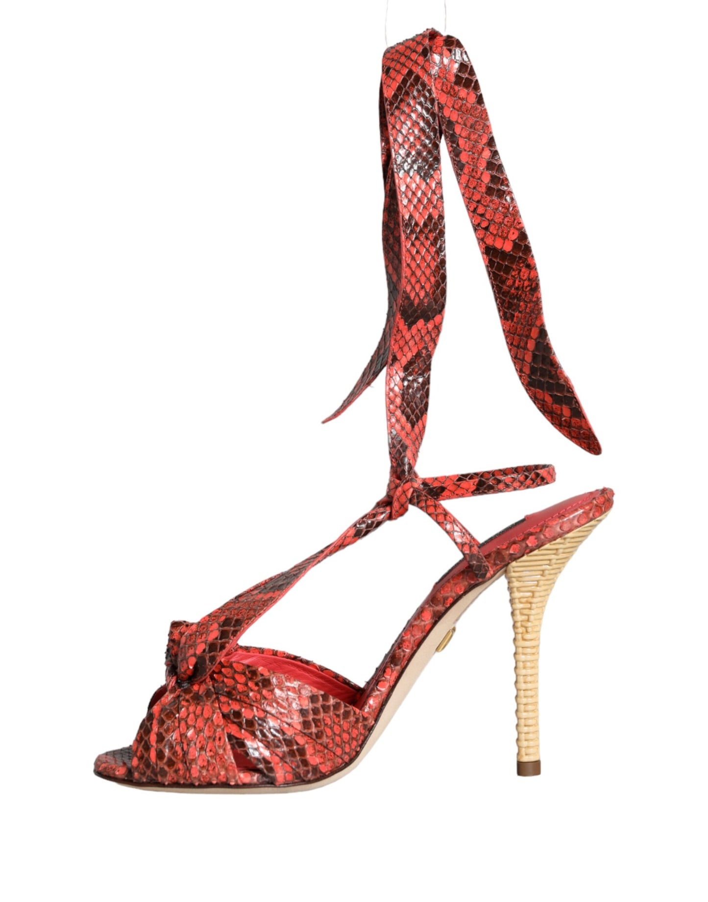 Dolce &amp; Gabbana Coral Exotic Leather Heels Босоніжки
