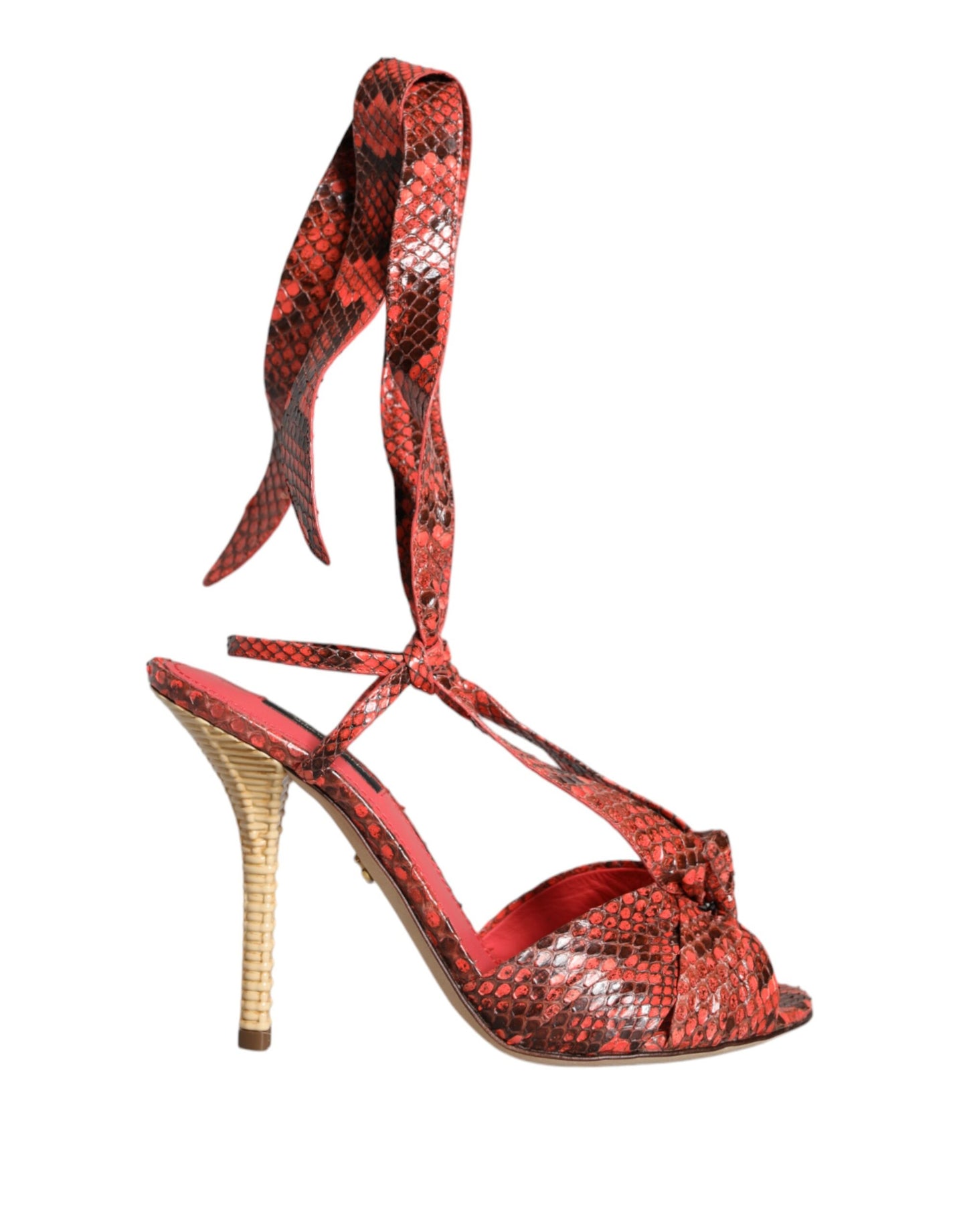 Dolce &amp; Gabbana Coral Exotic Leather Heels Босоніжки
