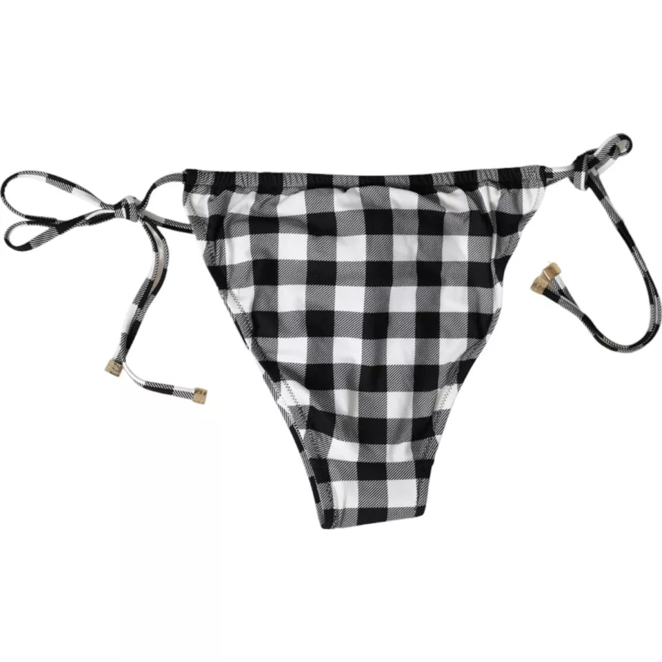 Dolce &amp; Gabbana Black White Купальний костюм у клітку Пляжний одяг Нижнє бікіні