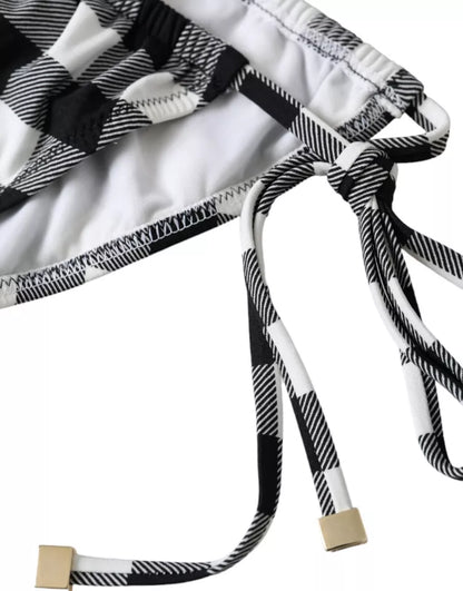 Dolce &amp; Gabbana Black White Купальний костюм у клітку Пляжний одяг Нижнє бікіні